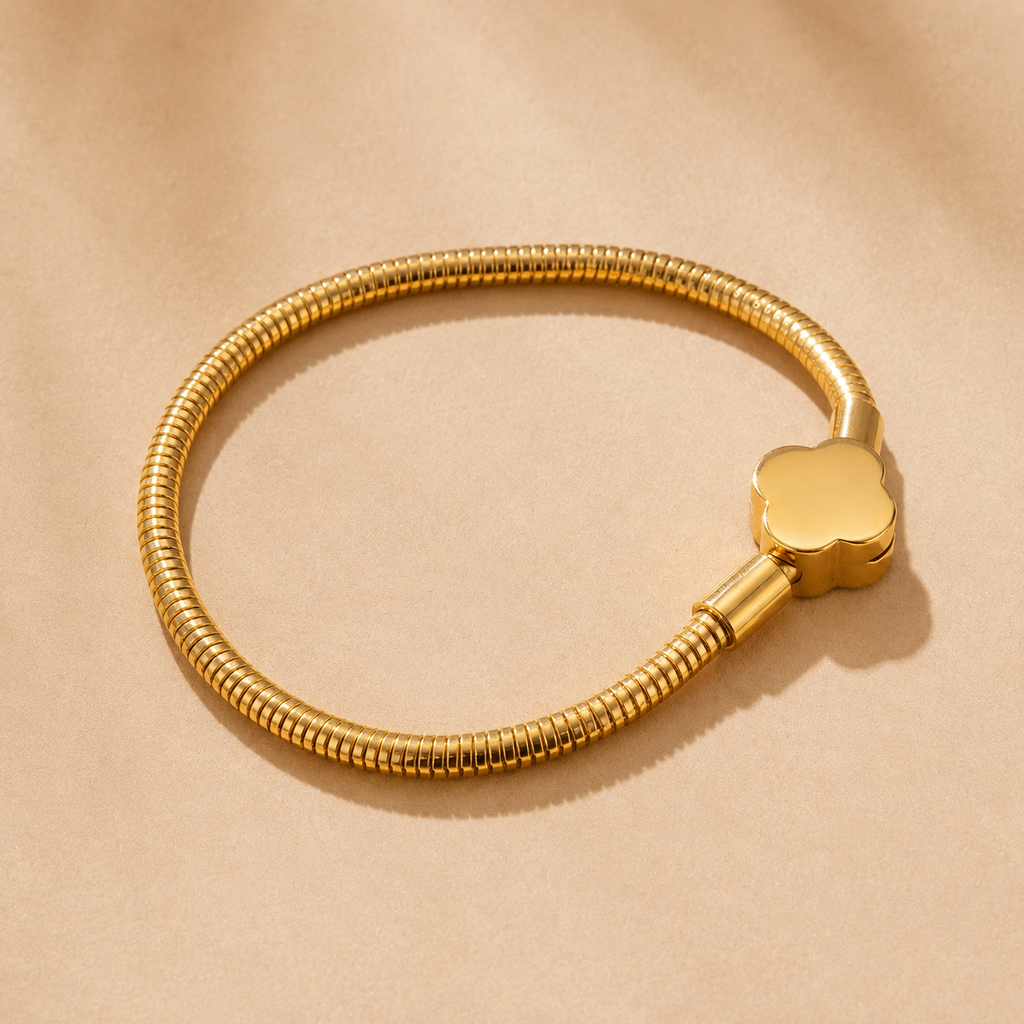 18K Gold Rope Charm Bracelet