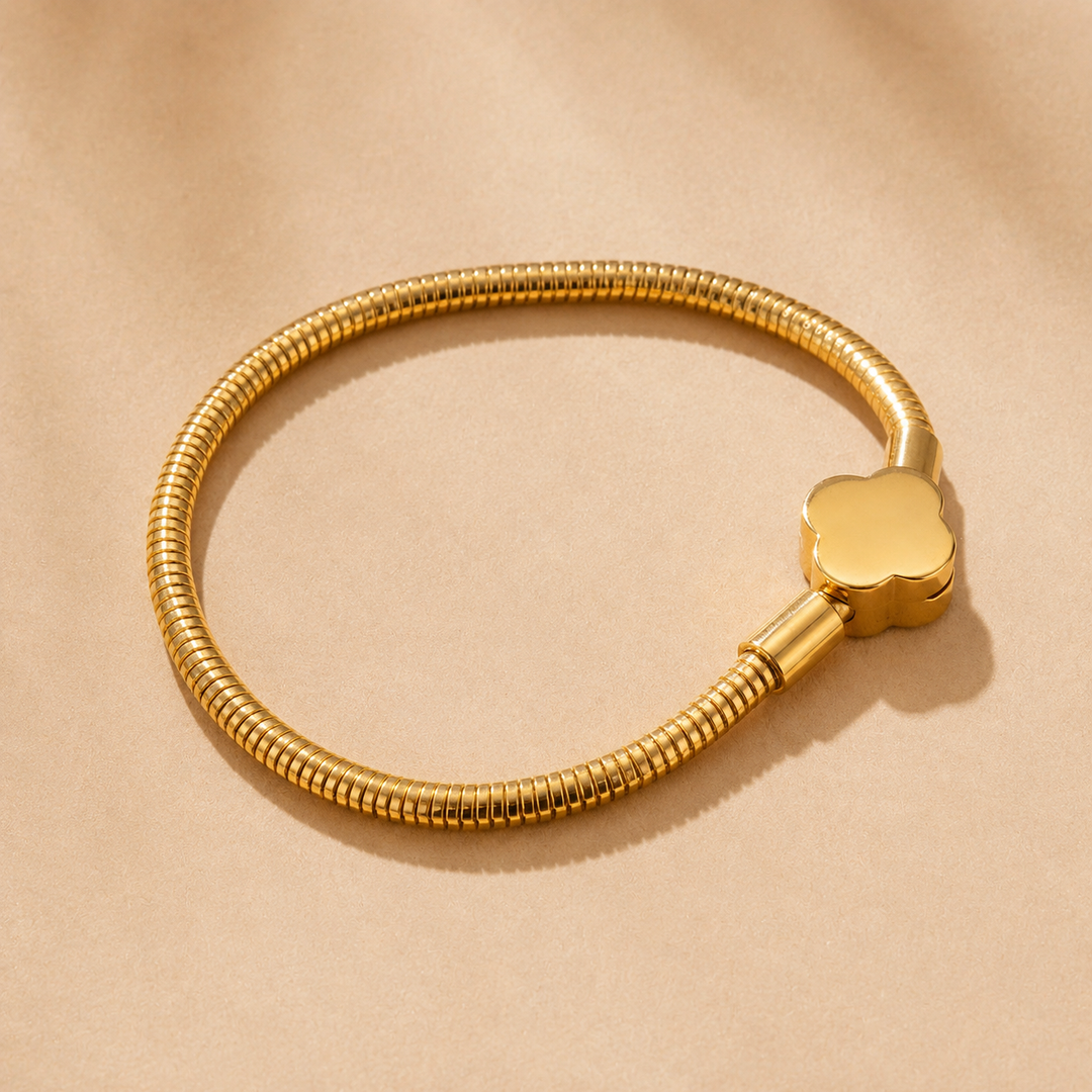 18K Gold Rope Charm Bracelet