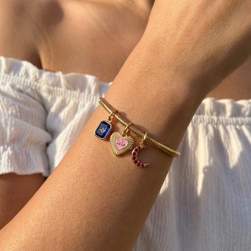 18K Gold Rope Charm Bracelet