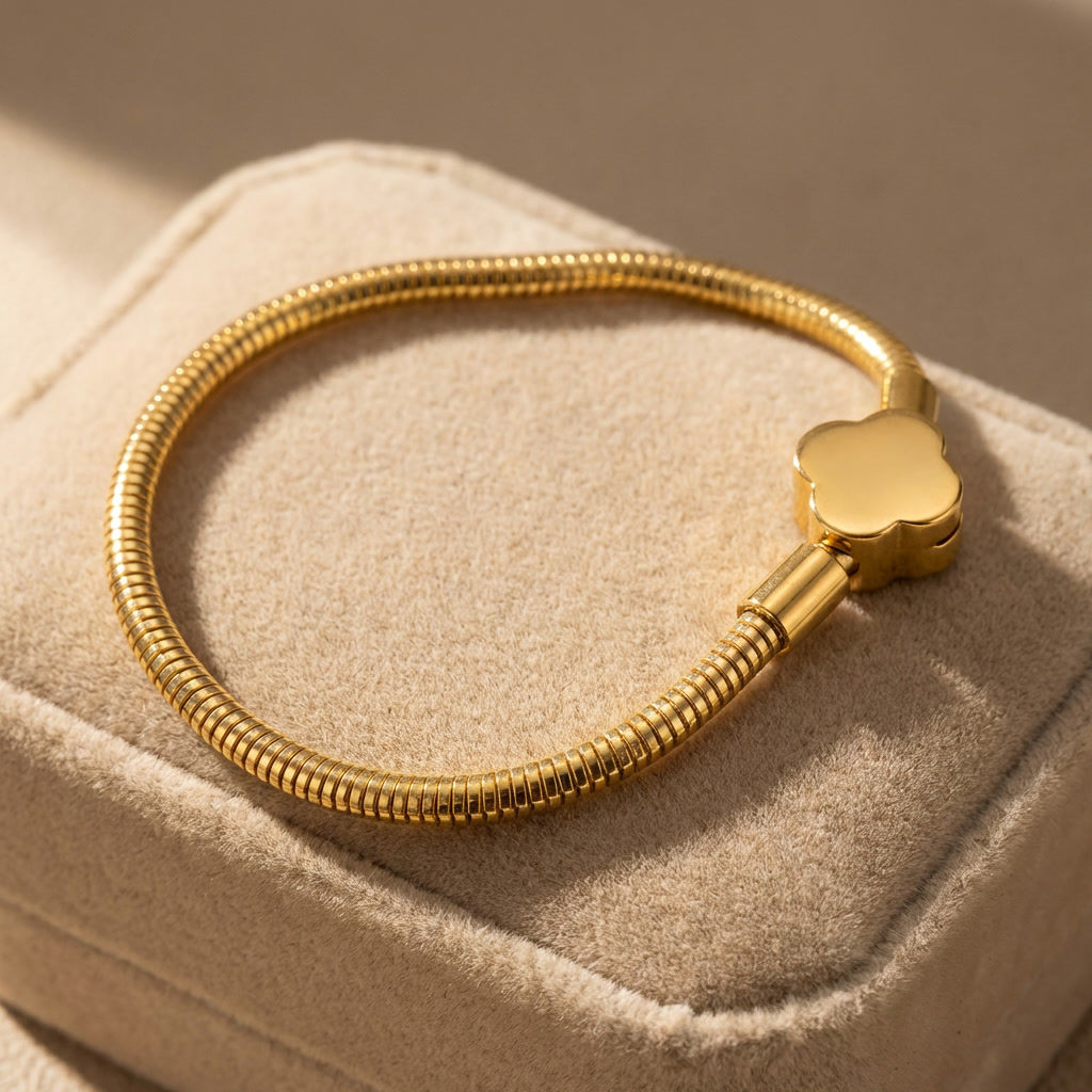 18K Gold Rope Charm Bracelet