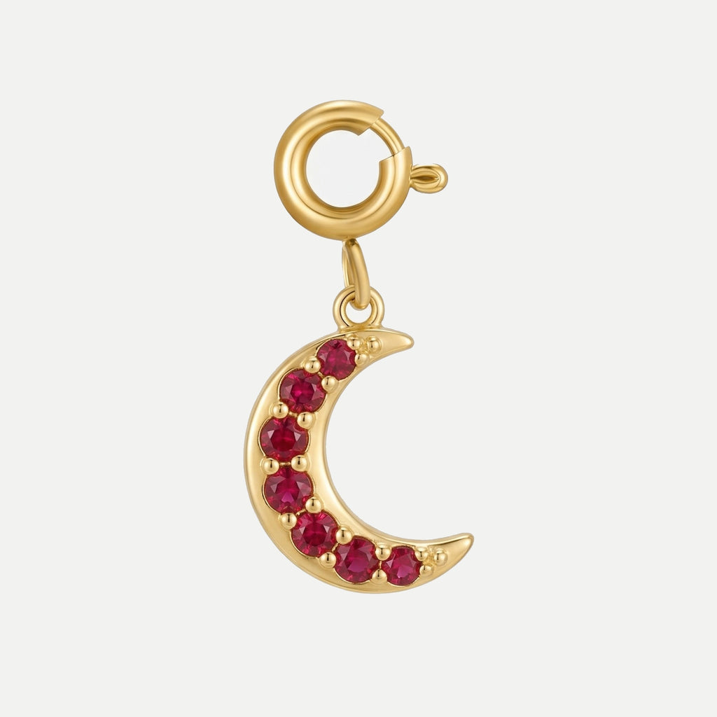 Ruby Crescent Charm